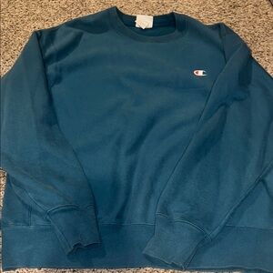 Champion Men's Teal Crewneck Sweater